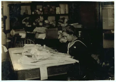 Marie Vancanvenberg, 15 years old. Working on corsets for Madam…, Massachusetts, 1917