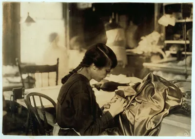 Angelina Guinzali (15 years old?) works for Madame Ball, dressmaker…, Massachusetts, 1917