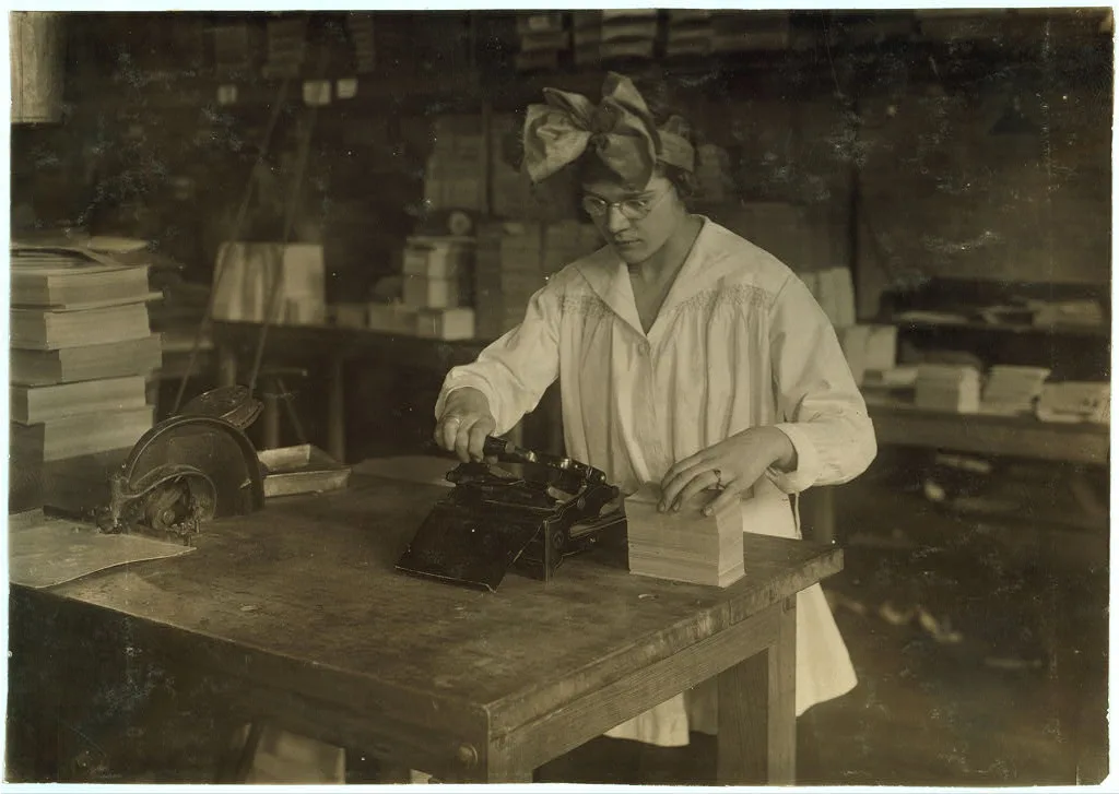 Stamping labels. Boston Index Card Co., 113 Purchase Street. …, Massachusetts, 1917
