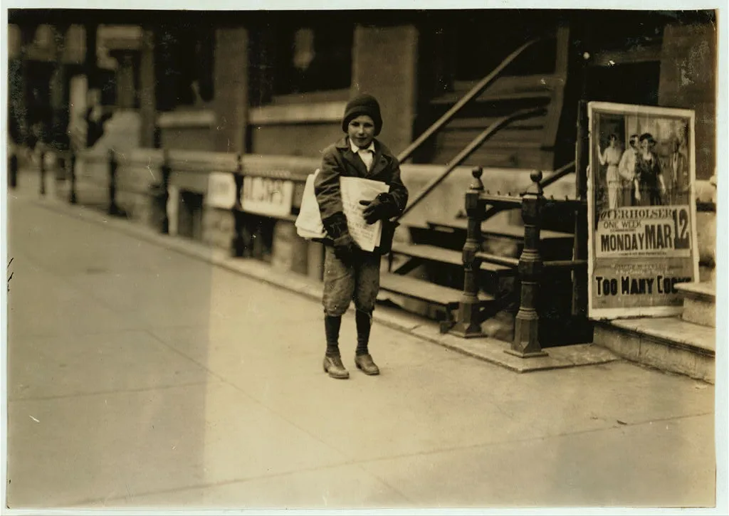 10-year-old truant newsie, selling during school hours Said: "I been…, Oklahoma, 1917